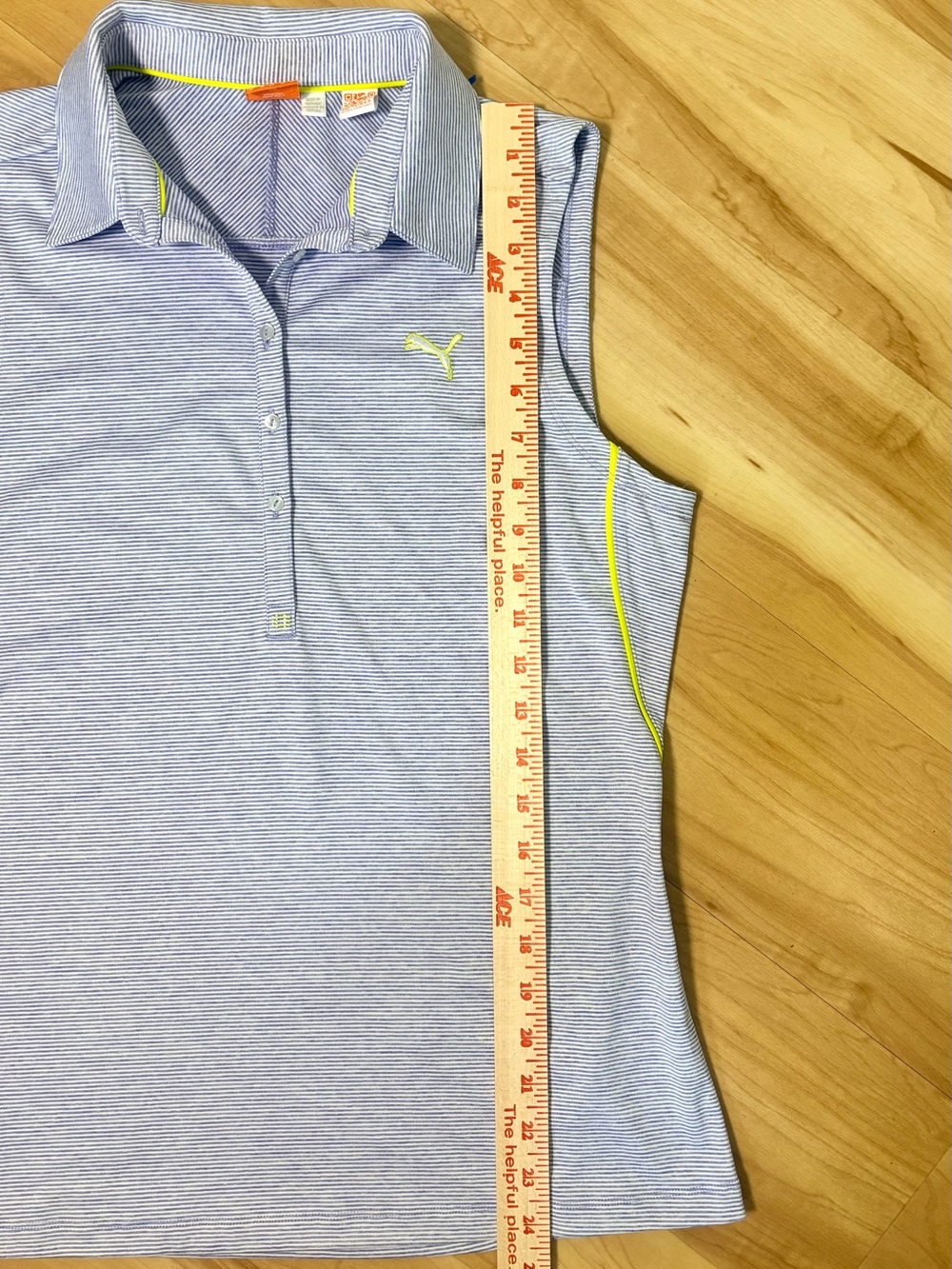 PUMA Women's Sleeveless Striped Collared Golf Polo Shirt Sportlifestyle Size M - Picture 6 of 7
